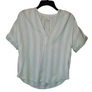 Mint green and white striped linen top - Target - a new day